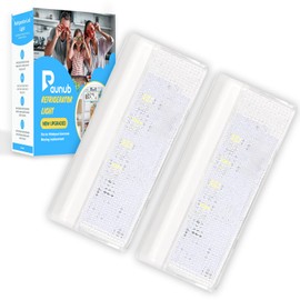 Paunub New Upgraded W10515057 Refrigerator Freezer LED Light Set, Compatible with Whirlpool Kenmore Maytag, KitchenAid, Repalce WPW10515057 AP6022533 PS11755866, Include Pastic Cover, 2 Pack