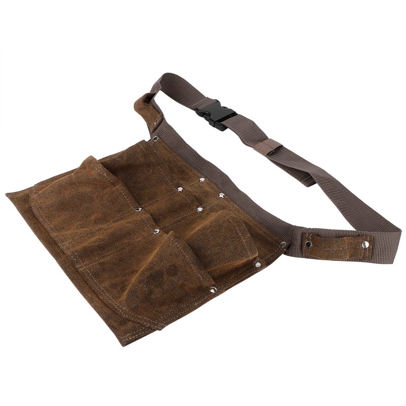 Waxed Canvas Apron Thickened Waterproof Tools Pocket Apron for Garden