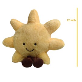 Generic New Sun Plush Moon Plush Toy,Soft Bedside Sofa Pillows Stuffed Animal Plushie Doll Toys Room Decoration Gift for Kids Children (Sun), Yellow