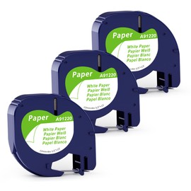 MarkField Compatible Label Tape, Replacement for Dymo Letratag Label Tape, 12 mm x 4 m