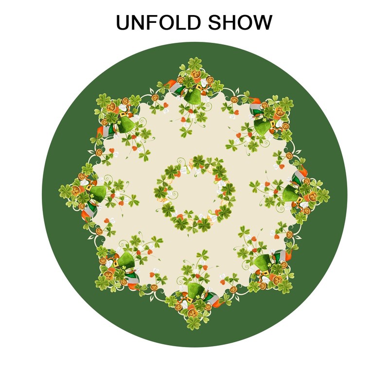 Granbey St. Patrick's Day Tablecloth Round - Spring Shamrock Table