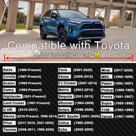 West Llama Customized Auto Car Steering Wheel Cover for Toyota(Diamond Quilted-Black+Red-Standard Size)