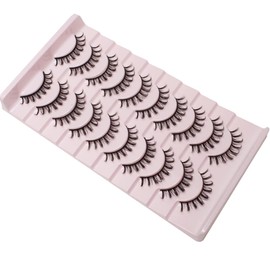 False Eyelashes Cluster Manga Lashes Extension Anime Lashes Japanese Styles Spiky Lashes Cosplay Natural Wispy Fluffy Lashes Strip Eye Lashes 10 Pairs Pack
