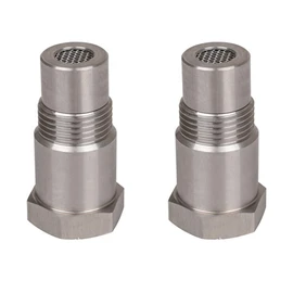 Walquicks 2 Pcs Silver Oxygen O2 Sensor, M18.5 Joint Extension Filter Screen Spacer Adapter Catalytic Converter Fix Check Engine Light Adapter Accessories