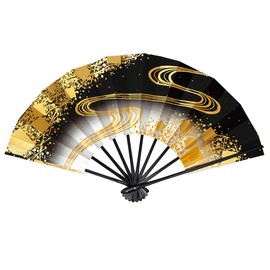 Aidata 1328-1329 1330-1331 Mai Fan, 9.0 inches (9 cm) for Children, 9 inches (9 cm), Black Lacquered Bamboo, Red, Water, Purple, Black, Gold Paper, Running Water, Black