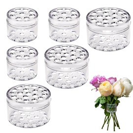 DERJDISF Spiral Flower Stem Holder, Pack of 6 Flower Holders, Round Clear Plastic Ikebana for DIY Flower Crafts, Spiral Flower Stem Holder, Ikebana Ideal for Home and Apartment (2 Sizes)