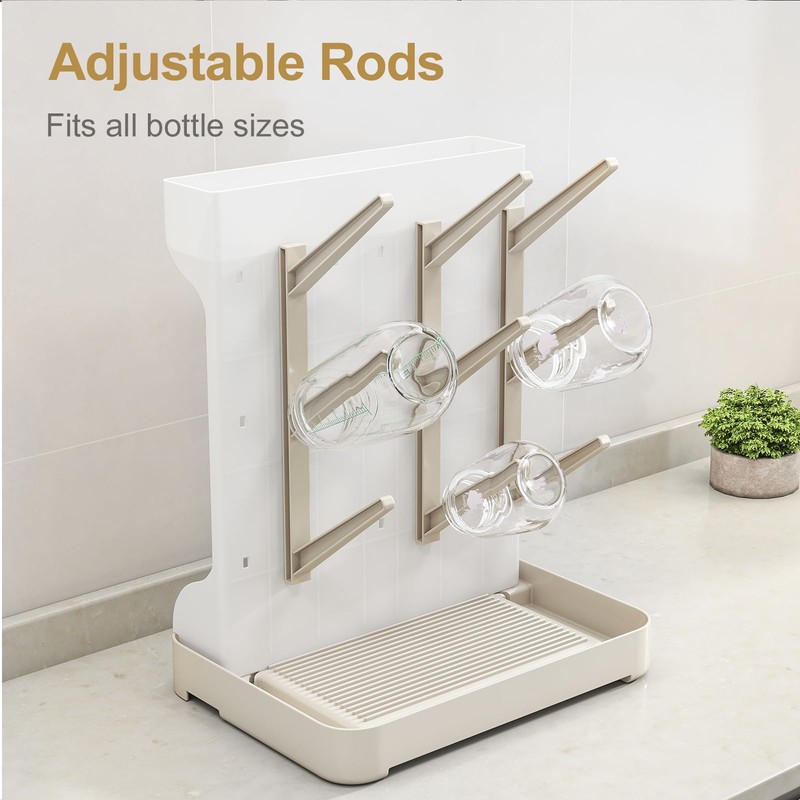 GoMaihe Baby Bottle Drying Rack: Space Saving Vertical Bottle Dryer
