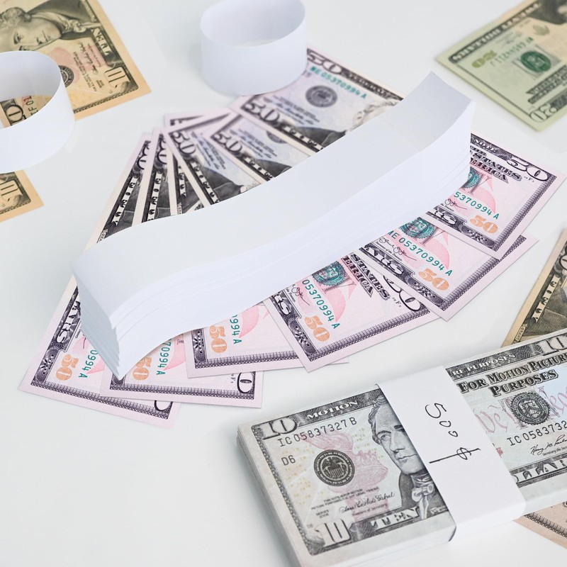 L LIKED Blank Money Band Self Sealing Currency Straps for