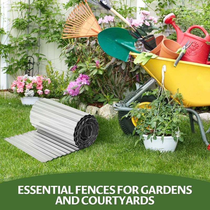 Tandefio Corrugated Metal Garden Edging 12 in x 20 ft