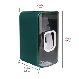 2 Slot Toothbrush Holder and Toothpaste Dispenser Wall Mounted, Automatic Toothpaste Squeezer, 2 in 1 Tooth Brush Toothpaste Organizer for Shower (Green)