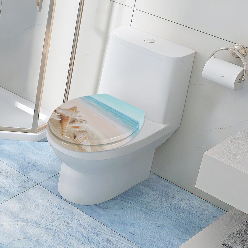 Angol Shiold Round Toilet Seat Molded Wood Toilet Seat with