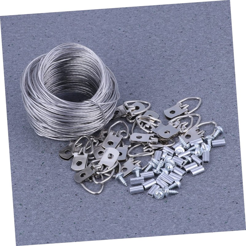 DOITOOL 20sets Cable Hanging Hook Kit Photo Frame Hangers Versatile