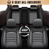JIAMAOXIN Car Seat Covers, 5 Seats Full Set Faux Leather