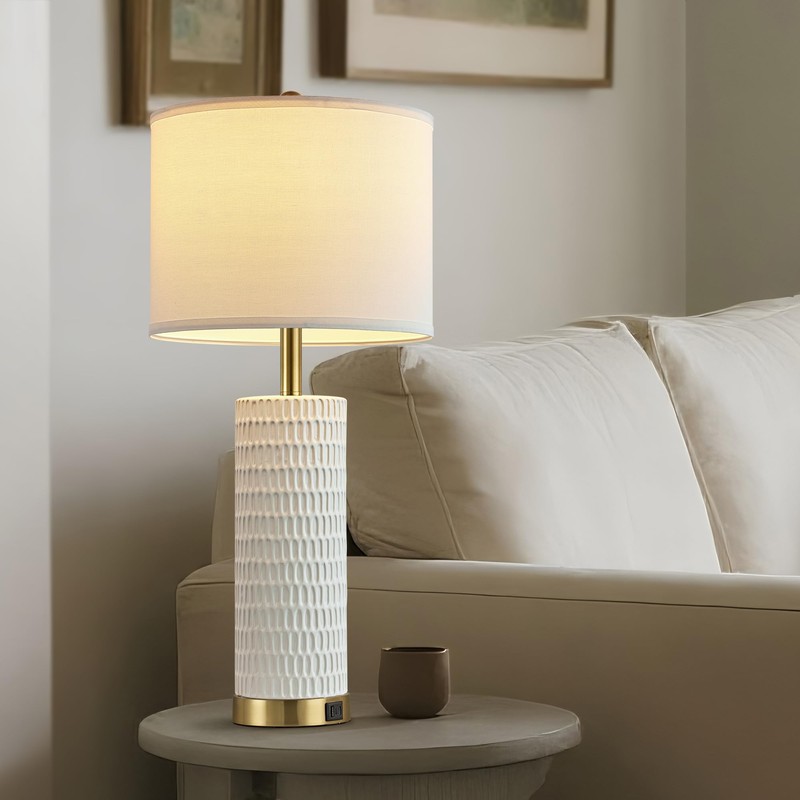 Reaketon 26.5" Ceramic Table Lamps Set of 2, 3 Way
