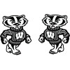 WISCONSIN BUCKY BADGER BLACK AND WHITE 12" Tall DECALS