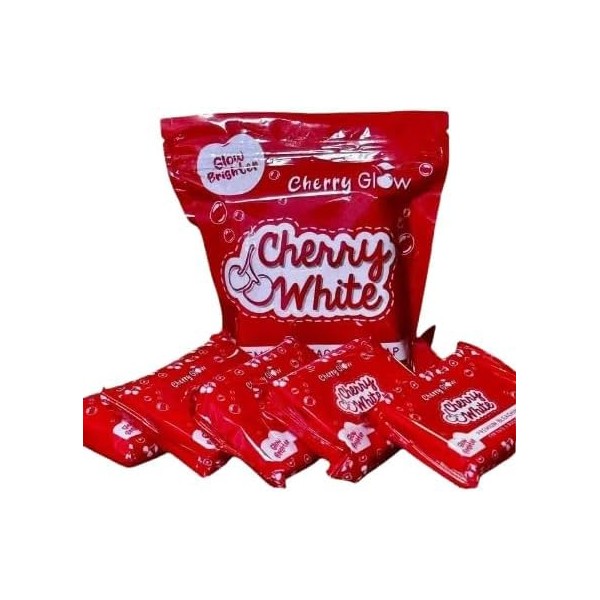 Cherry White Glow Soap, Cherry Scented, 5-Pack Bundle, Red