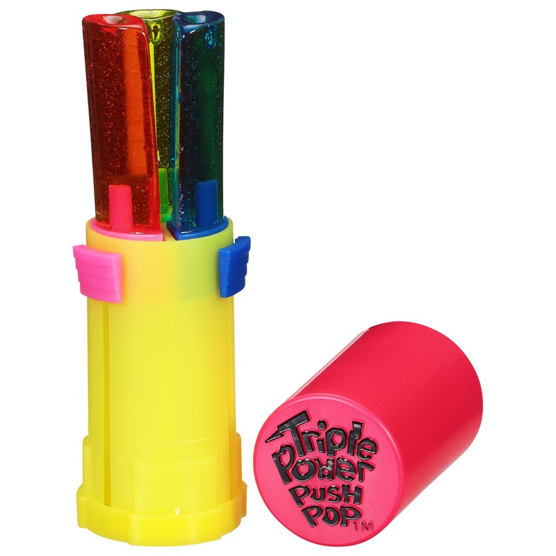 Push Pop Triple Power Candy Lollipops Three-In-One, 12 Ct Bulk