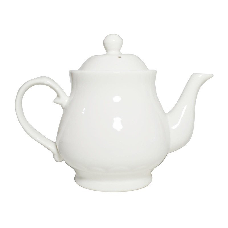 White Porcelain Teapot, Lotus Tea Pot Coffee Tea Water Pot