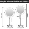 Erlingeryi 9" Magnifying Mirror with Lights 20X, Height Adjustable, Dimmable,