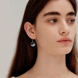 Ocean Wave Earrings 925 Sterling Silver Beach Dangle Earrings Beach Jewelry Gifts for Women