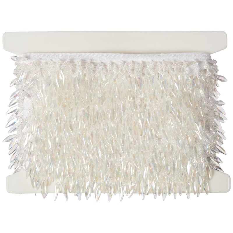 Expo International Velma Beaded Raindrop Fringe Trim, 10 yd., Crystal