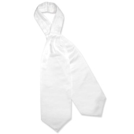 Vesuvio Napoli ASCOT Solid WHITE Color Cravat Men's Neck Tie