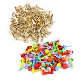 CARPEDIEM Catching Pin Tweezers Push Pins Fastener for Kids DIY Scrapbooking Decoration Fixing Assorted Color(200pcs)