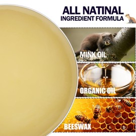 wumawu Leather Conditioner Cleaner, All-Natural 3.52 Oz Mink Oil Kit with Sponge, Waterproof Soften brighten Restore Car Interior Shoe Boot, Saddle, Jacket, Purse, Glove, Vinyl and Leather Products