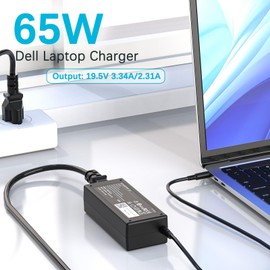 65W 45W Laptop Charger Compatible with Dell Inspiron 13 5000 7000 Series 5300 5301 5368 5370 5378 5379 5390 5391 7300 7306 7347 7348 7352 7353 7359 7368 7370 7373 7375 7378 Power Cord(4.5mm3.0mm)