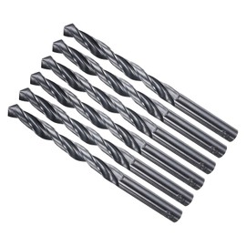 METALLIXITY Drill Bit (9mm) 6Pcs, 4241 High-Speed Steel Straight Shank Nitriding Black 118° for Wood Plastic Iron Copper Aluminum Low Soft Metal