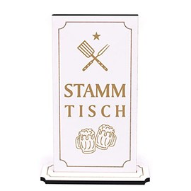Dekolando Home Accessories Engraved Table Stand with Saying - Stammtisch - Wooden Stand for Standing 10 x 20 cm