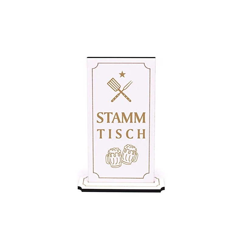 Dekolando Home Accessories Engraved Table Stand with Saying - Stammtisch