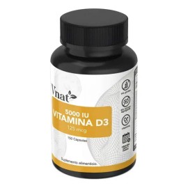 Vitamina D3 5000IU Vnat 150 Cápsulas Sabor Neutro Apoyo Óseo E Inmunológico                                                                           