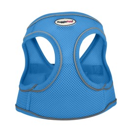 HugglePets Air Mesh Step In Dog Harness - Blue (Medium - 44-52cm) Strong & Secure Lightweight & Breathable Harness for Small Dogs with Reflective Lining.
