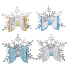Beavorty 2sets Chic Snowflake Hair Pins Christmas Bobby Pins Girls' Party Daily Wear Hair Decorations 4pcs*2