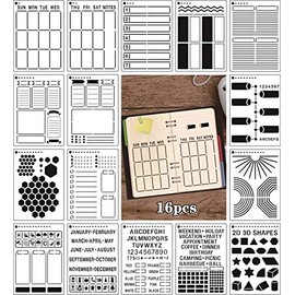 Planner Stencil Set for Dotted Journals Time Saving Accessories Bullet Notebook Supplies Make Creating Layouts Easy for Bullet Point Checklists, Daily Weekly Monthly Calendars