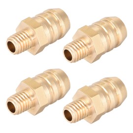 sourcing map Brass Metric Barb Connector Hose Nozzle 8mm x M5 x 0.8 (Pack of 4)