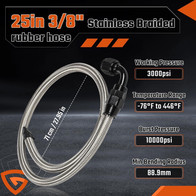 6AN Power Steering Pump Hose Kit Compatible with Chevy C10