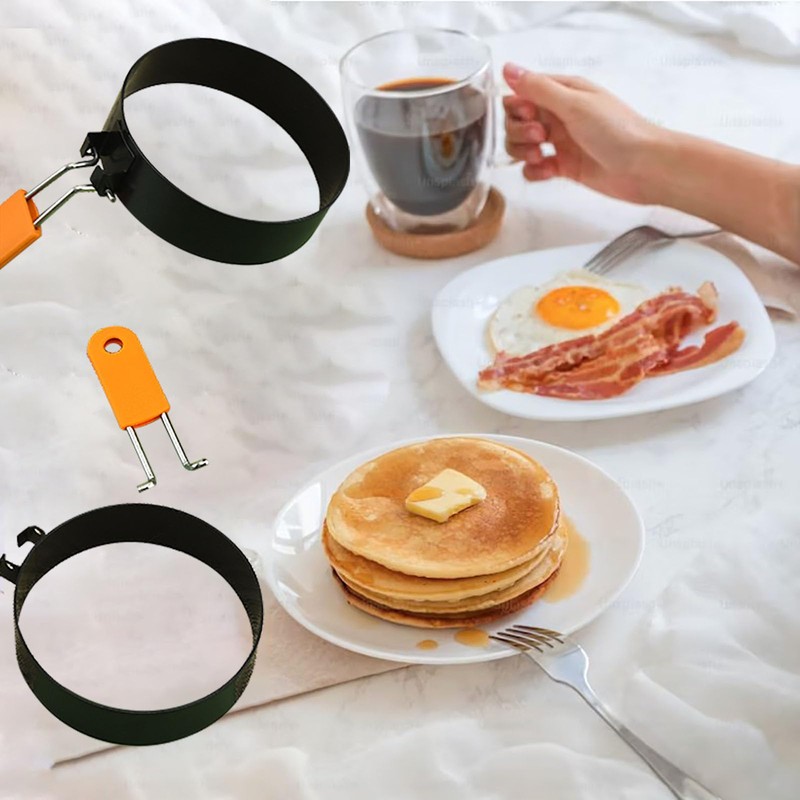 Round Egg Rings for Frying Eggs, 2 Pack 3.5 Inches