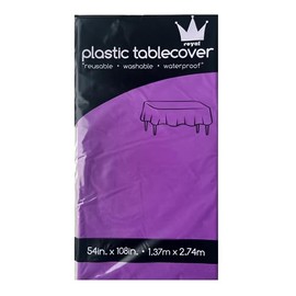 ROYAL7 3 Pack Purple, Rectangle Disposable Plastic Tablecloth for Picnic, Birthday, BBQ, Party, Wedding (Purple, Rectangle, 54in. X108in.)