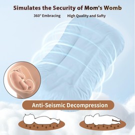 Baby Lounger for Newborn, Huggynest Baby Pillows for 0-12 Months Sleeping, Portable Infant Lounger for Safe & Cozy Nap Time - Blue