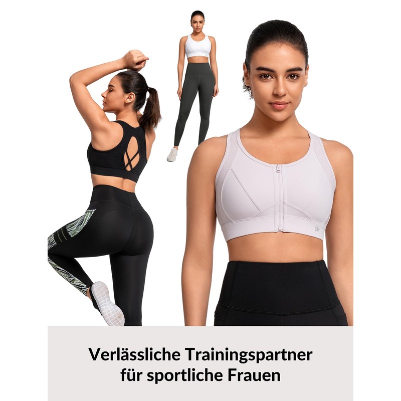 Yvette Sports Bra Beautiful Back Strong Hold Front Closure Large