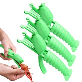 Green Portable 3-Piece Crawfish Sheller & Peeler Set - Quick Shelling Tail Meat Gadget, Ergonomic Kitchen Utensil with Non-Slip Handle for Home & Restaurant Use