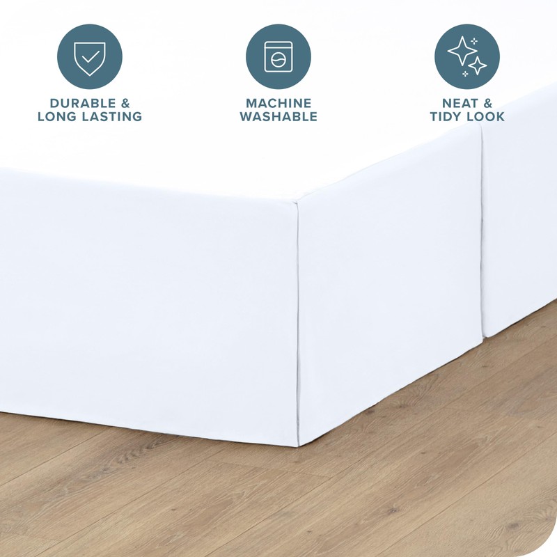 Bare Home King Bed Skirt - 15-Inch Tailored Drop Easy