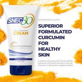 SNEC30 Curcumin All Purpose Cream I Relieves skin rashes, sun burn, infection, redness and itchiness I Anti Ageing & Anti oxidant I 150 g
