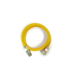 EZ-Fluid 48 pulgadas amarillo recubierto de epoxi 3/4 pulgadas MIP x 3/4 pulgadas FIP (1 pulgada) de alto flujo, línea flexible de gas de alto puerto, línea flexible de gas para calentador de agua comercial residencial sin tanque (1 unidad)