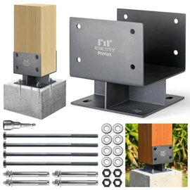 Stainless Steel 8"x8"(Actual 7.5"x7.5") Post Base Bracket Concrete, Dry Set Concrete Post Anchor Bracket Heavy Duty 1Pack