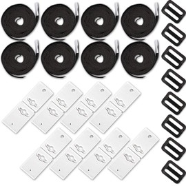 MUSCCCM Pool Solar Cover Reel Attachment Kit, 24 Pcs Pool Solar Cover Reel Straps Solar Blanket Straps Kit for In-ground Swimming Pool