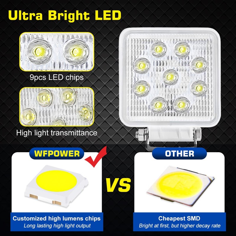 WFPOWER Boat Light 2 Pack, LED Marine Spotlights Waterproof, Deck