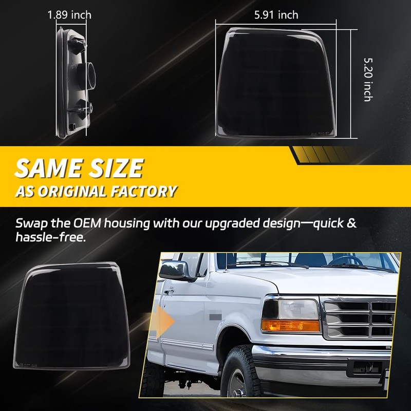 VYNTRAL Front Parking Corner Side Marker Light Compatible with 1992-1997